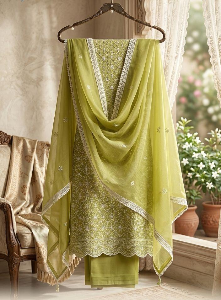 soft organza churidhar material