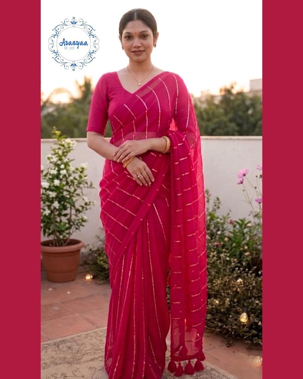 MUL COTTON SEQUENCE SAREE