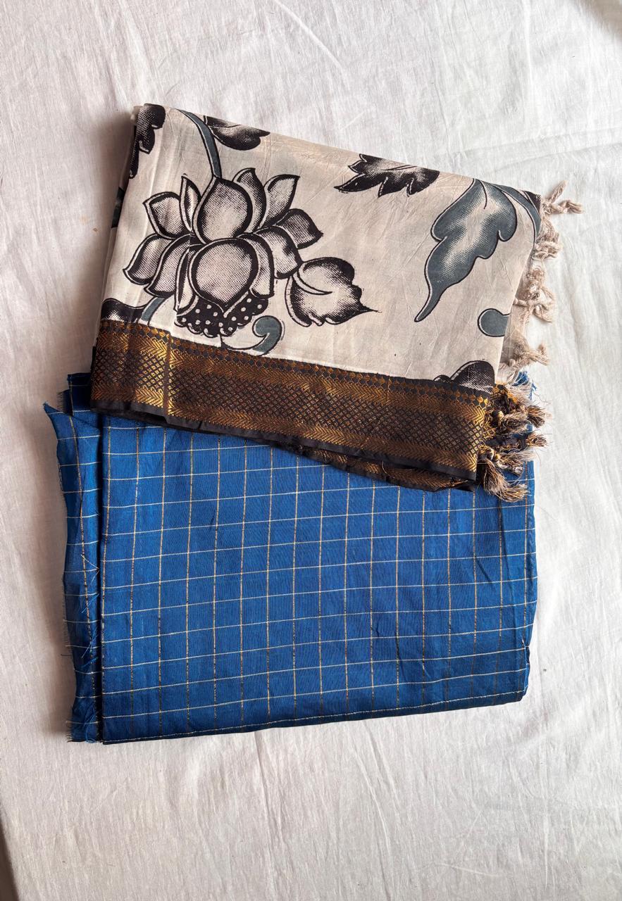 Chennuri silk dupatta with raw silk top ( 2 piece)