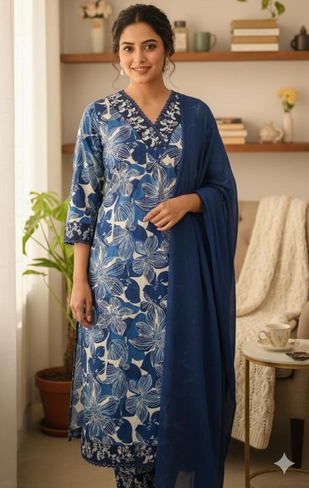 Churidar set Fabric cotton 3 pieces