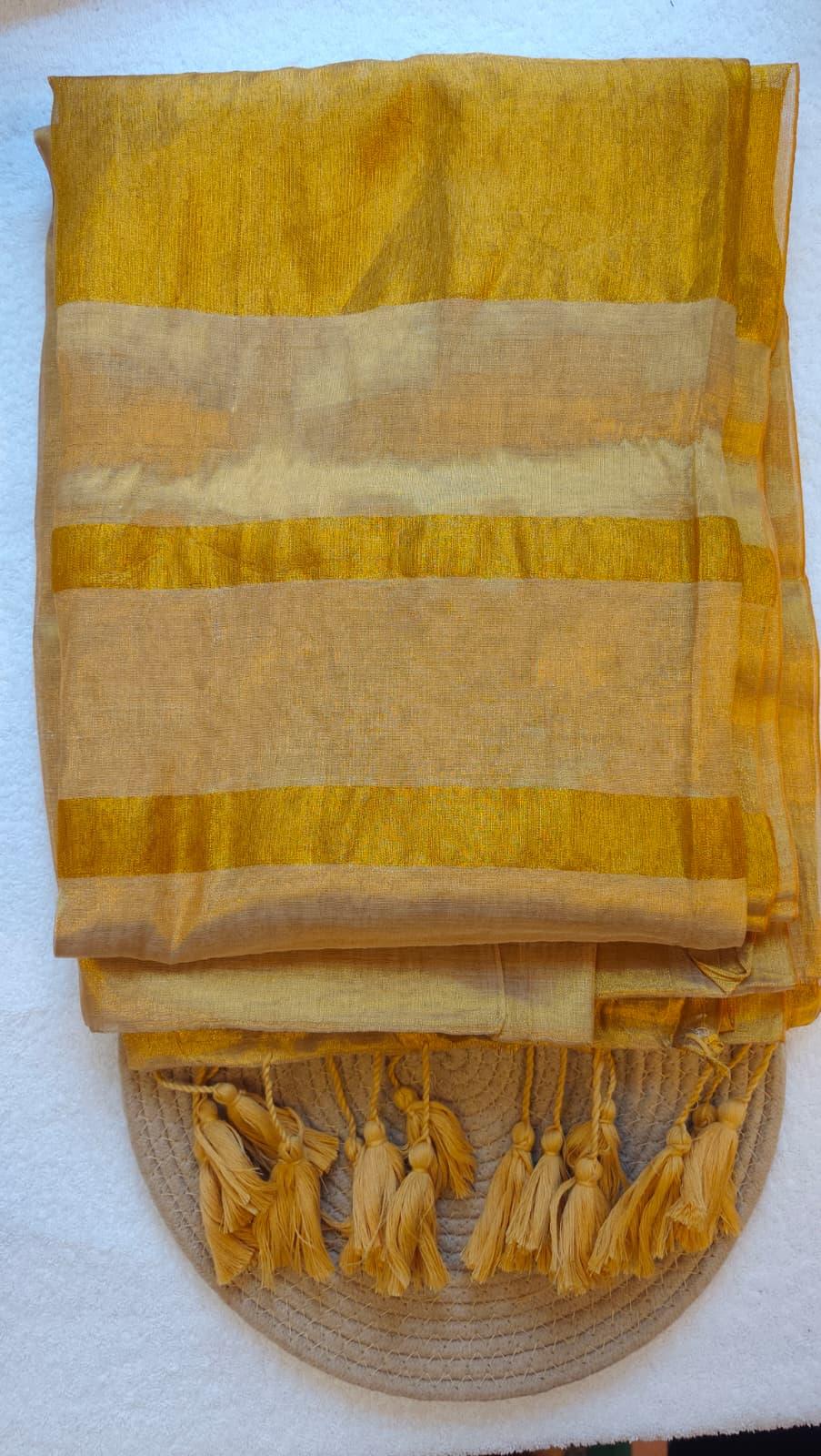 Tissue cotton saree